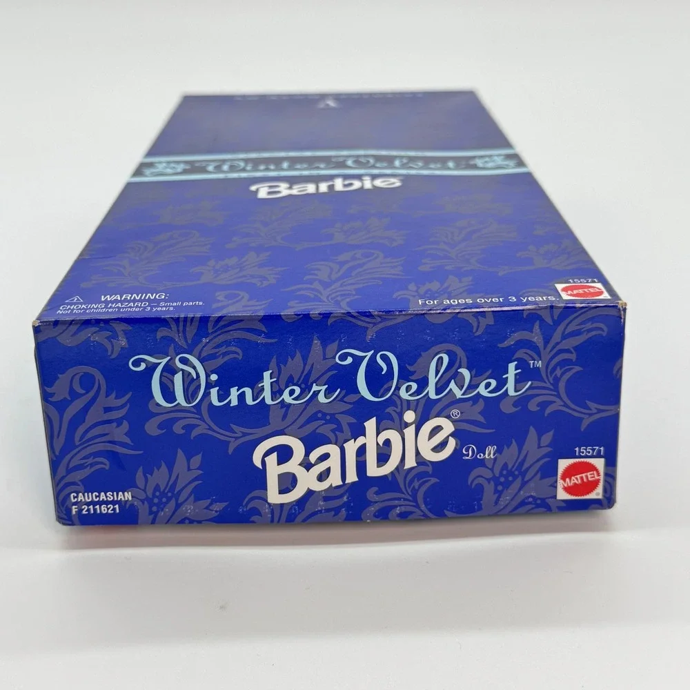 Avon Winter Velvet Barbie Special Edition 1995 First in Series Blue Silver 15571